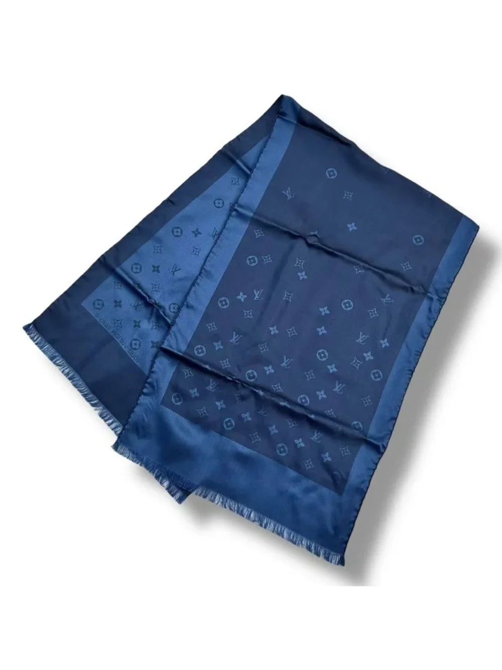 Louis Vuitton Silk Scarf Monogram Navy